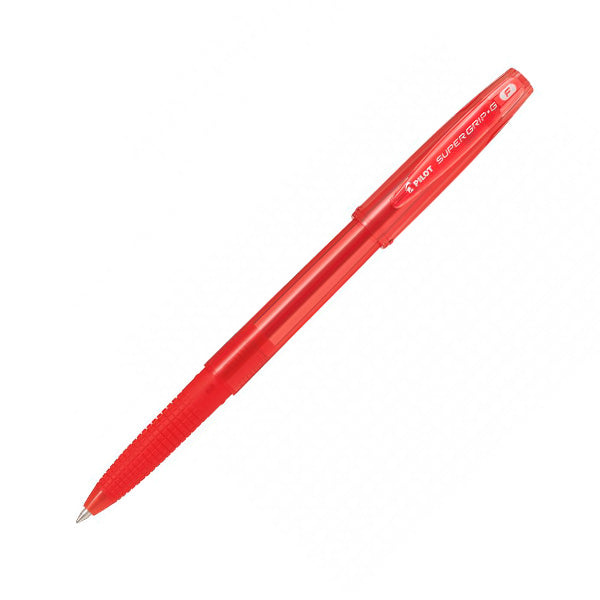 Bolígafo Super Grip fino color rojo con tapa Pilot