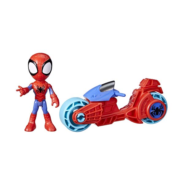 Motocicleta con figura spidey surt