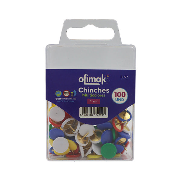 Chinches colores 50 unidades