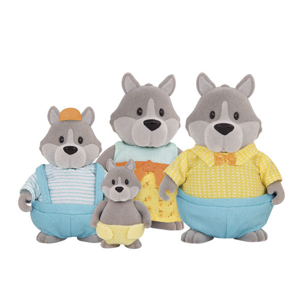 Set figuras familia lobos 4 piezas