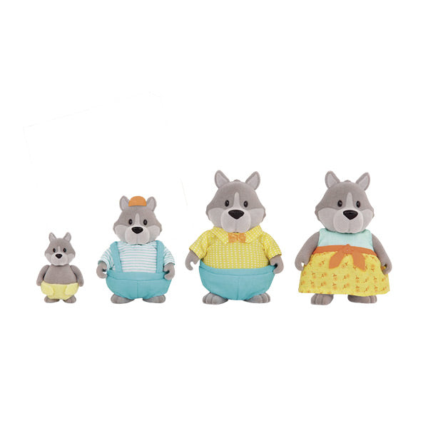 Set figuras familia lobos 4 piezas