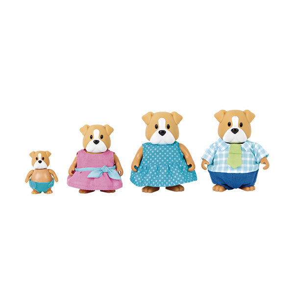 Set figuras familia bulldog 4 piezas