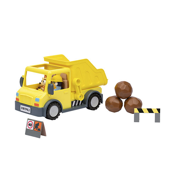 Camión volquete con figuras Bluey