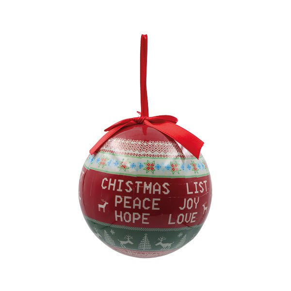 Esfera con lazo rojo 12cm