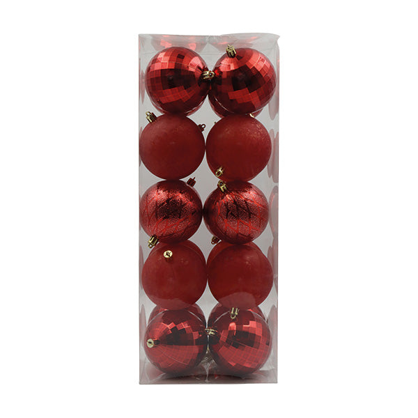 Caja esferas 20 pcs rojas