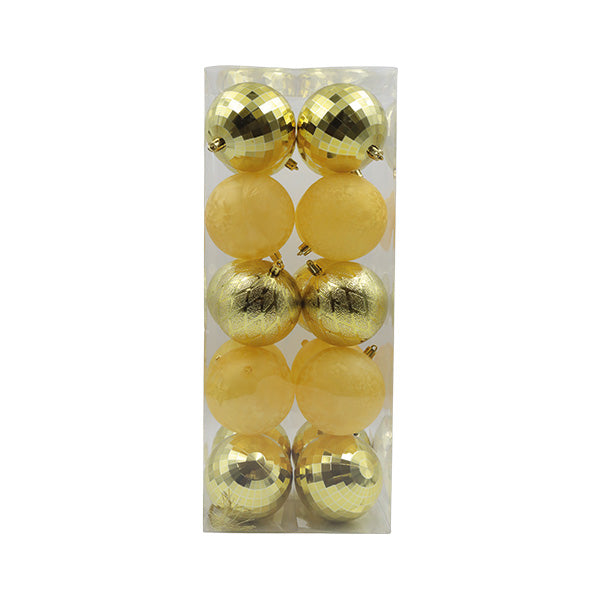 Caja esferas 20 pcs doradas