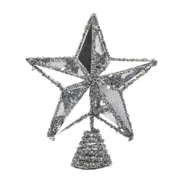 Estrella para copa de árbol 29cm plata