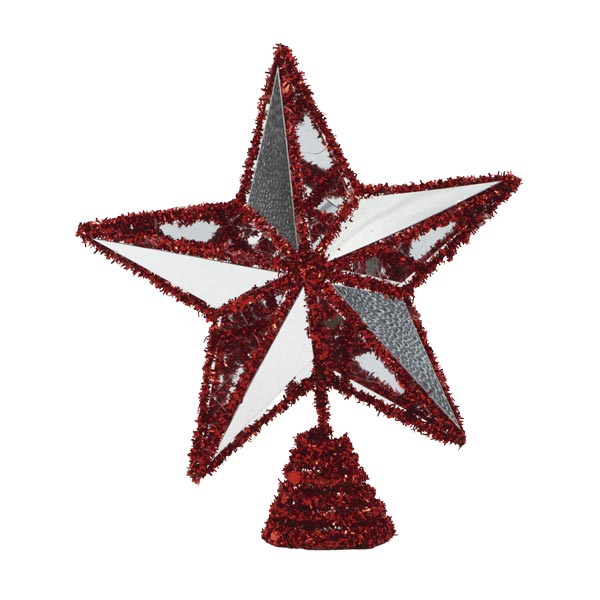 Estrella para copa de árbol 29cm roja