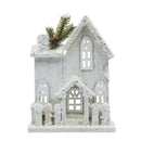 Villa navideña iluminada casa blanca 26cm
