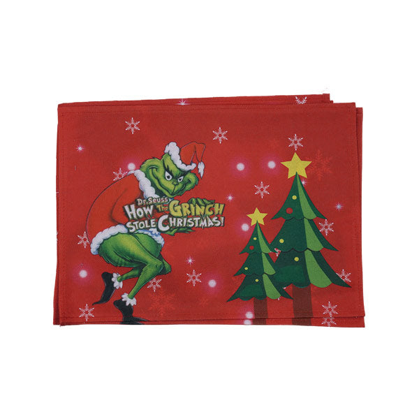 Camino de mesa navideño rojo Grinch 1.8m