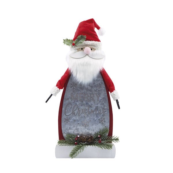 Adorno navideño santa madera con led