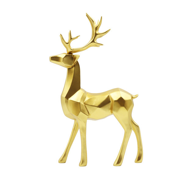 Figura reno de pie dorado 15cm