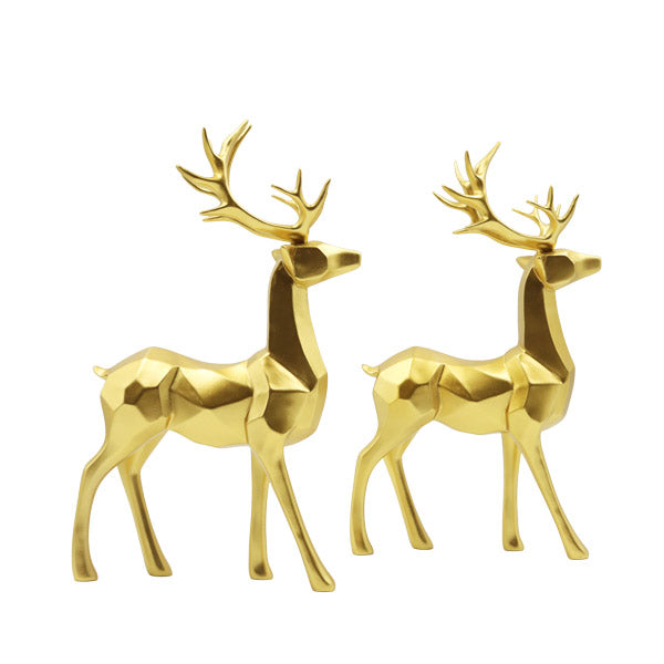 Figura reno de pie dorado 15cm