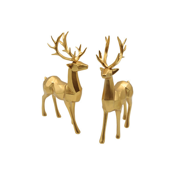 Figura reno de pie dorado 15cm
