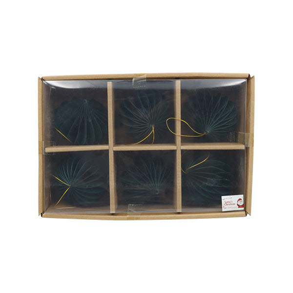 Ornamento 6pz de papel colgante 8cm verde