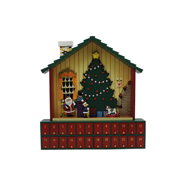 Calendario adviento de navidad de madera