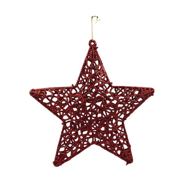 Ornamento navideño estrella roja 23cm