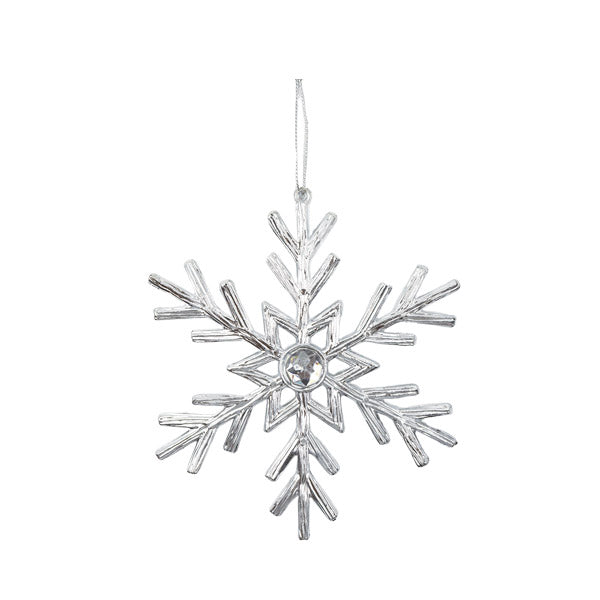 Ornamento navideño snowflake metálico 14cm