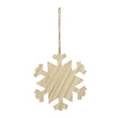 Ornamento navideño snowflake madera 12cm