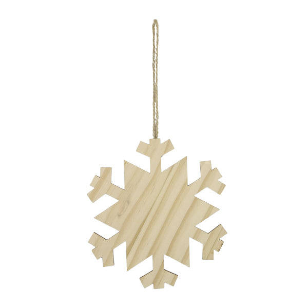 Ornamento navideño snowflake madera 12cm