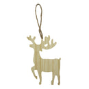 Ornamento navideño reno madera 12cm