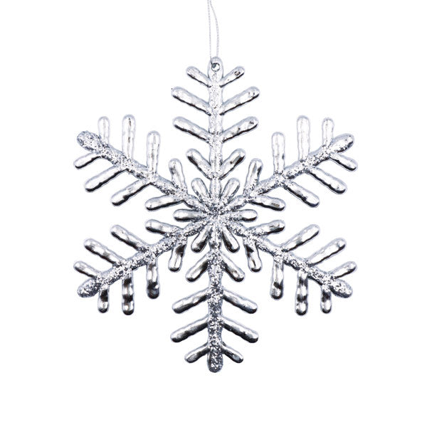 Ornamento navideño Snowflake plata 18cm
