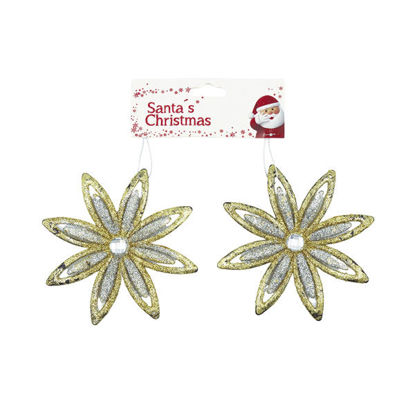 Ornamento navideño Snowflake dorado 12cm