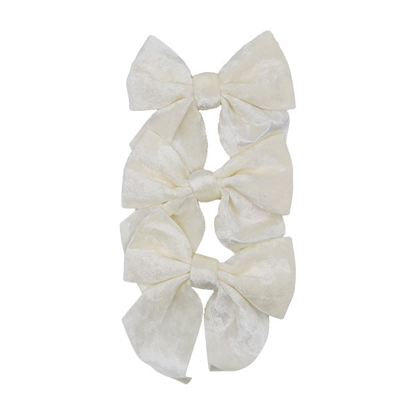 Lazo navideño blanco 3pz 15cm