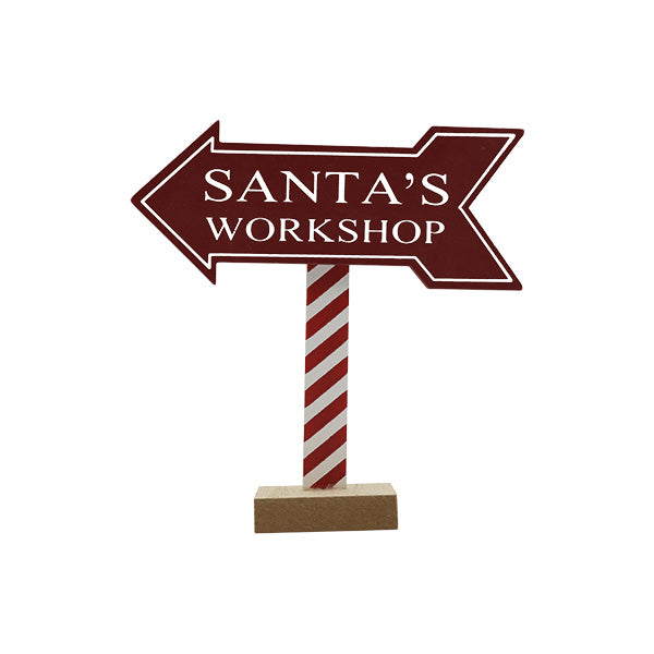 Adorno letrero taller de Santa 14cm