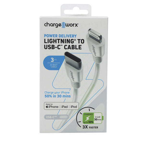 Cable lightning a USB-C Chargeworx
