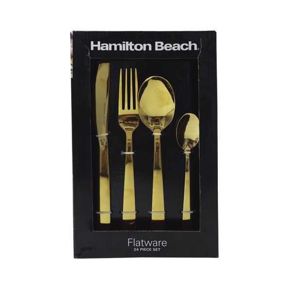 Cubiertos 24 piezas gold - Hamilton Beach