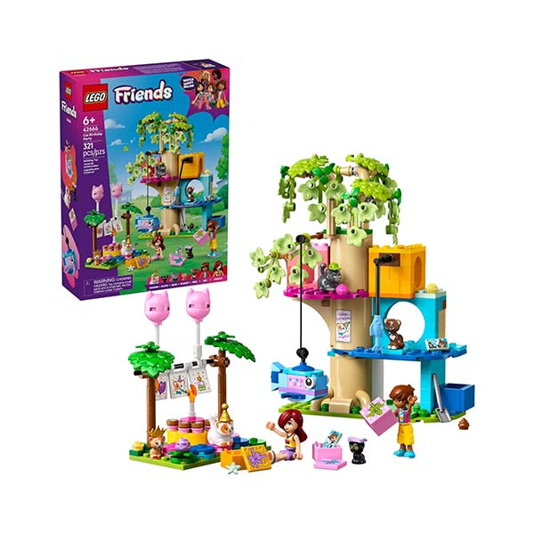 42666 Fiesta de Cumpleaños y Casa del Árbol Felina (321 piezas)