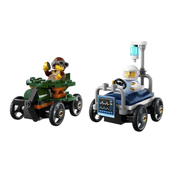 60459 Pack de coches de carreras: Avión vs. Cama de hospital  (70 piezas)