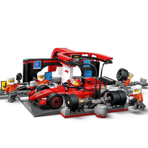 60443 Parada en boxes de F1® y equipo de mecánicos con coche Ferrari  (322 piezas)