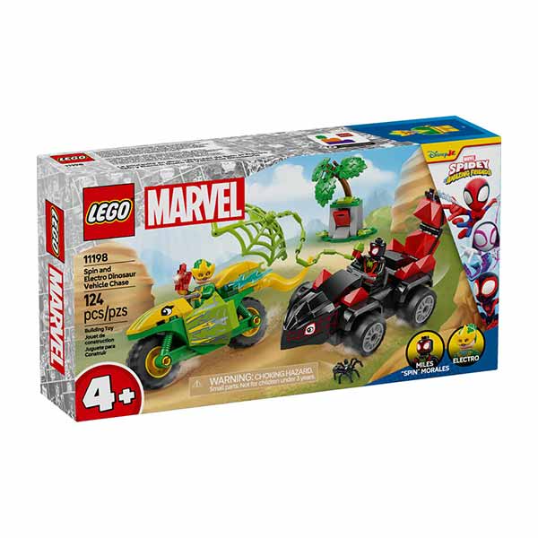 11198 Spin y Electro: Duelo de vehículos dinosaurio  (124 piezas)