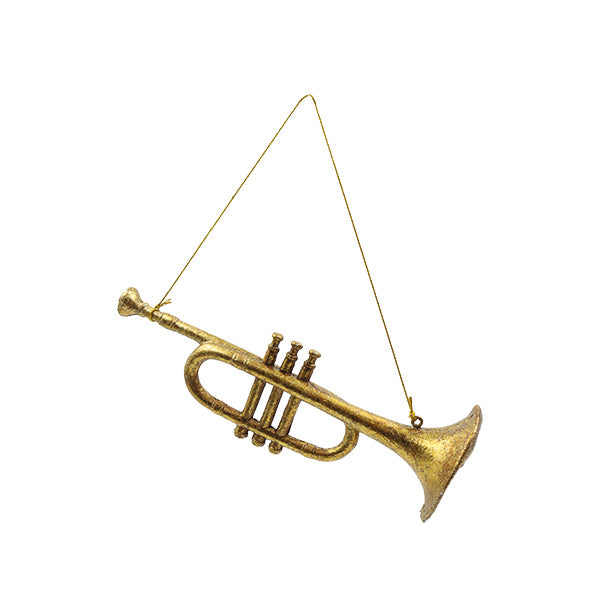 Ornamento trompeta dorada 25cm