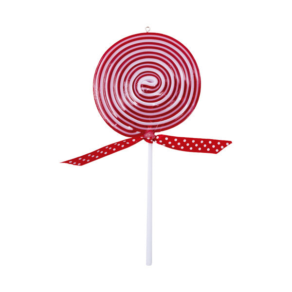 Ornamento lollipop rojo con blanco 6" KL1436R/W