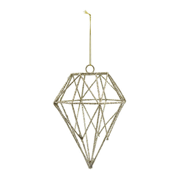 Ornamento rombo plateado 13cm