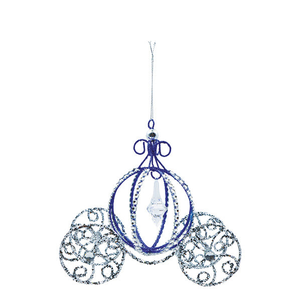 Ornamento carruaje plateado 15cm