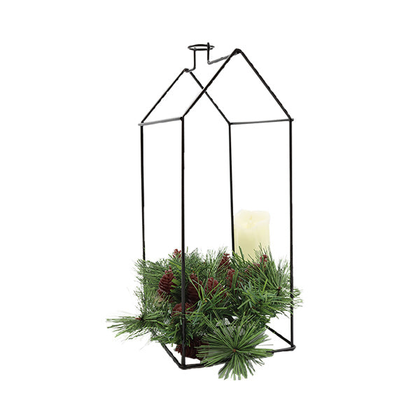 Adorno navideño casa de pino 30cm