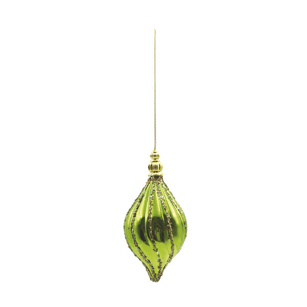 Ornamento forma de gota rojo con verde QY1134AGR/G