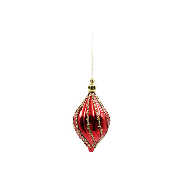 Ornamento forma de gota rojo con dorado QY1134R/G