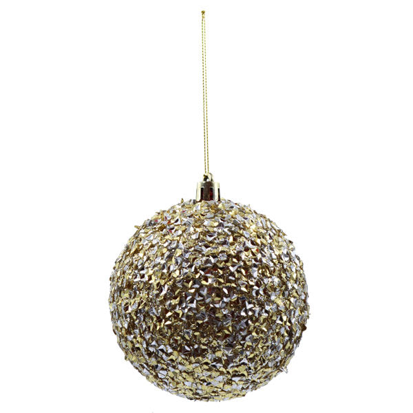 Esfera oro con plata glitter 8cm WF1924G/S