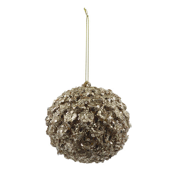 Esfera glitter dorada 10cm