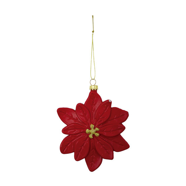 Ornamento poinsettia roja 13cm SC21016