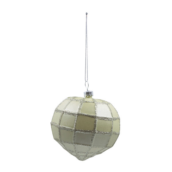 Esfera glitter champagne 8cm