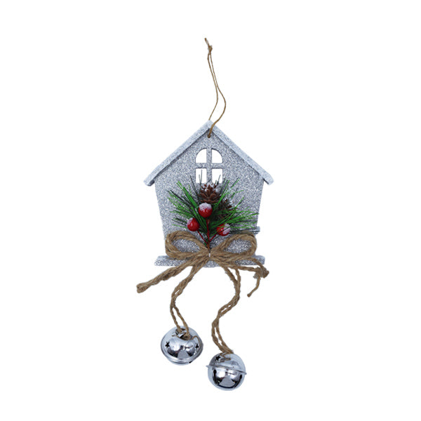 Adorno casa con glitter plateada HX10006S