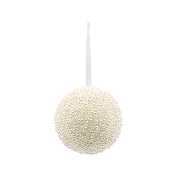 Esfera blanca con perlas 8cm