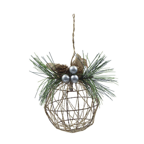 Esfera pino con lazo 14cm