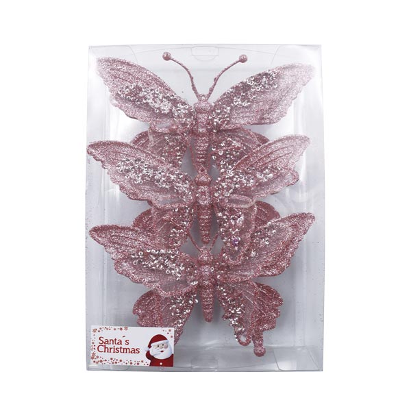 Set Ornamentos navideño mariposa